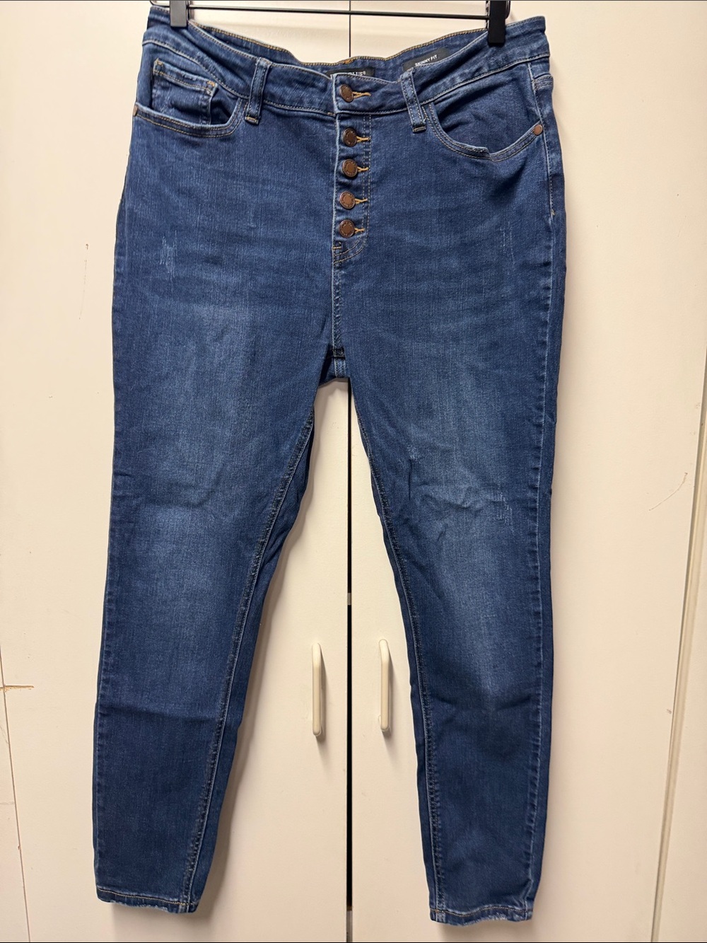 Judy Blue Dark Blue Button-Fly Skinny Jeans